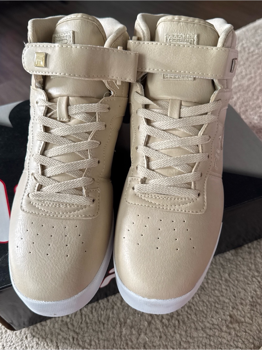 Fila Cream High-Top Sneakers